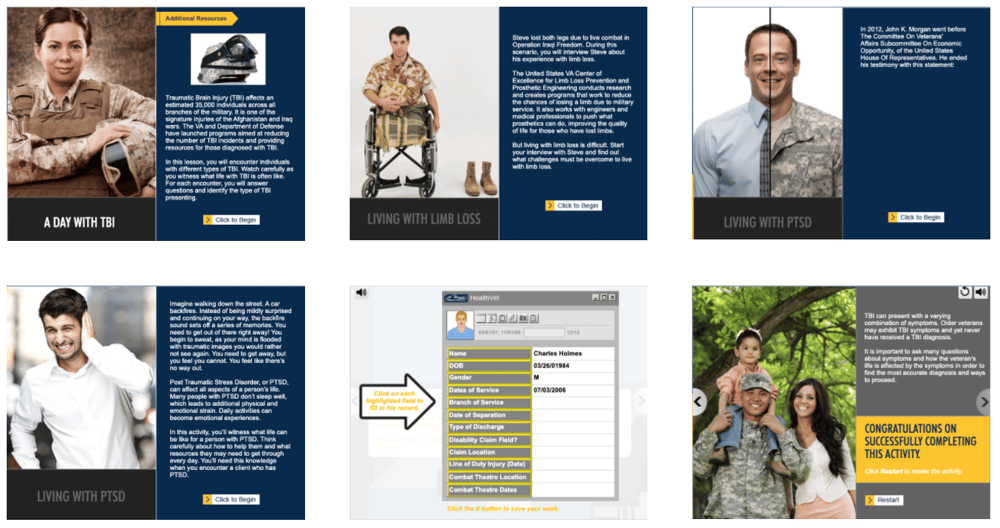 examples of our work on PTSD in the military